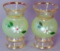 Pair of Boxed Hand Painted Glass Vases