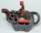 Vintage Elephant Boy Redware Teapot, Japan