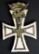 WW2 German Hermann Goering White Enamel Cross with Crown Badge