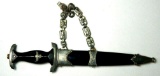 Nazi WWII Waffen SS Miniature Officers Dagger and Scabbard With Chain