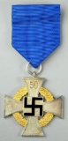 Scarce 50-Year Faithful Service Cross, German WWII