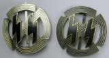 Two (2) Waffen SS Silver and Bronze Sports Proficiency Badges, German WWII