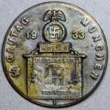 1933 Waffen SS Gautag Munchen Deutschland Erwache Tinnie Badge