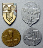 Group of Four (4) German World War II Tinnie Badges