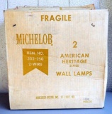 Michelob Beer American Heritage Series Wall Lamps, NIB