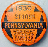 1930 Pennsylvania Resident Fishing License