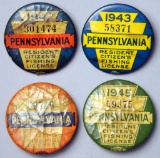 Grouping of Four Pennsylvania Citizen Fishing Licenses