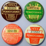 Grouping of Four Pennsylvania Citizen's Fishing Licenses