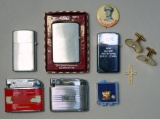 Grouping of Vintage Cigarette Lighters and MacArthur Pinback