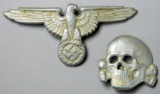 German SS Hat Eagle and Skull Badges