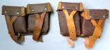 Two Leather Vintage Military Ammo Belt Pouches