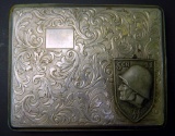 Waffen SS School Cigarette Case with Repousse Pattern Design