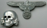Nazi Eagle and Skull Cap Pins