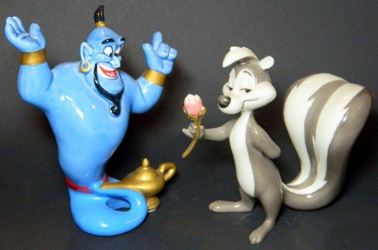 Walt Disney Aladdin Genie Figurine and Lenox PePe Le Pew