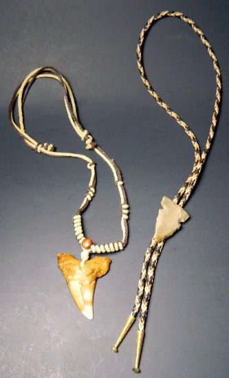 Shark Tooth Necklace and Arrowhead Bolo Tie