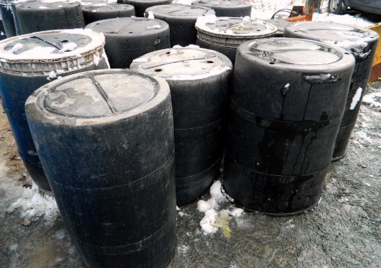 10 Black Hard Plastic Barrels