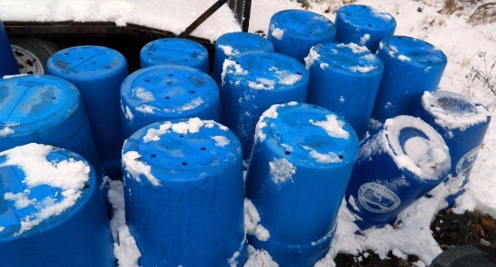 20 Blue Hard Plastic Barrels