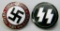 Waffen SS and...Heil Hitler Party Badges, German WWII