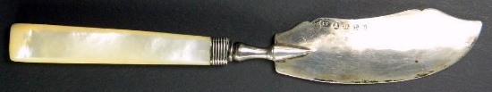 Antique 1773 John Turner Georgian Sterling and Mother of Pearl Butter Knife