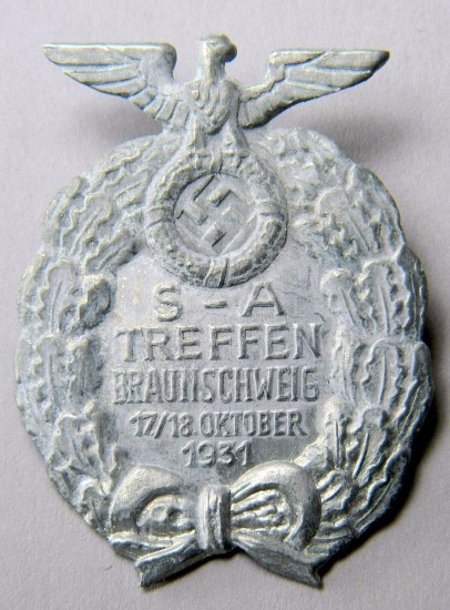 1931 SA Treffen Braunschweig Badge, German World War II