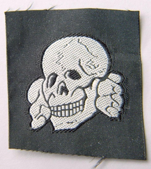 Waffen SS EM Cloth Visor Cap Skull, German WWII