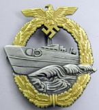 Naval Kriegsmarine 2nd Model E Boat Badge, German World War II