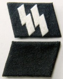 Pair of German WWII Waffen SS EM Collar Tabs