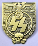 Waffen SS 1933 Gruppe Frankfurt Rally Tinnie Badge, German WWII
