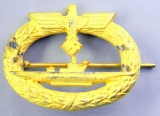 Naval Kriegsmarine U-Boat Submarine Badge, German WWII