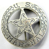 Old West US MARSHAL Cowboy Era Mexican Peso Law Badge