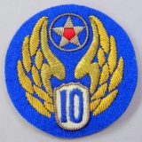 USAAF World War II 10th Army Air Force Officers Shoulder Patch