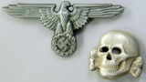 Waffen SS Officers Visor Cap Eagle and Skull, German WWII