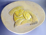 Jaru Large Footed Bowl, Two Women, High Relief Design