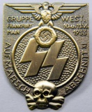 Waffen SS 1933 Frankfurt Gruppe West Badge, German World War II