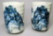 Pair of Asian Blue and White Brush Pots