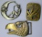 Grouping of Three Vintage Brass Belt Buckles