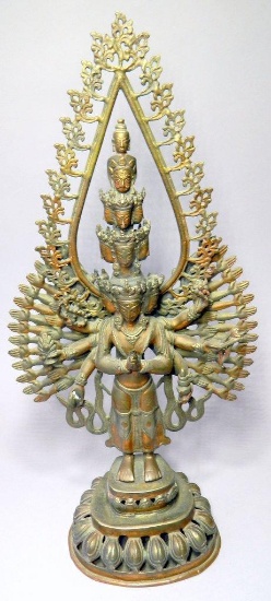 Tibetan Eleven-Headed Eight-Armed Bodhisattva Avalokiteshvara Statue