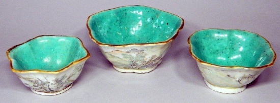 Grouping of Three Chinese Small Ornate Bowls