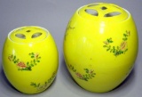 Two (2) Yellow and Floral Ginger Pots with Lids
