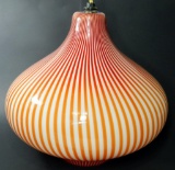 Venini Onion Shaped Glass Pendant Hanging Lamp, MCM