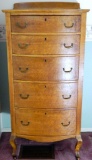 Antique Birdseye Maple Chest of Drawers, Includes Key