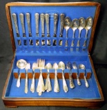 Holmes & Edwards Silverplate Set with Wooden Case