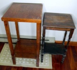 Two Wooden Side Tables or Plant Stands