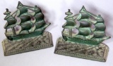 Pair of Sailing Ship Cast Iron Bookends, HMS Victory