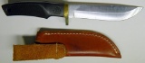 Smith and Wesson Hunting Knife with Brown Leather Scabbard