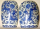 Two Blue and White Porcelain Decor with Dragon Motif