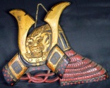 Japanese Samurai Warrior Helmet Wooden Trade Sign