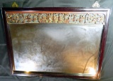 Heavy Ornate Chinese Wall Mirror with The Three Chinese Immortals