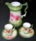 La Belle China by Wheeling Pottery Hot Chocolate Pot Cups and Saucers