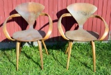 Wow! Pair of Norman Cherner Pretzel Chairs, by Plycraft, MCM